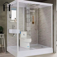 Toilettes préfabriquées portables en panneaux sandwich à structure en acier durable, écologiques et modernes, faciles à installer pour le camping en plein air et les parcs