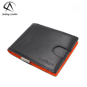 รอยัล แบ็กเกอร์กระเป๋าสตางค์ใบสั้นสำหรับผู้ชาย RFID บล็อคกิ้งสลิมทินการ์ดโฮลเดอร์คลิปหนังแท้ธุรกิจแฟชั่นกระเป๋าสตางค์ผู้ชายกระเป๋าสตางค์ - Product Image 1