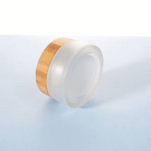 Hot Sale Cosmetic Skin Care Eye Cream Face Cream Lotion Face Mask Glass Jars <b>Bamboo</b> Lids 5ml-100ml Frosted Clear Silk <b>Screen</b> - Product Image 3