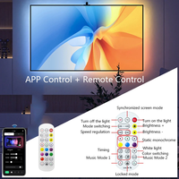Bande LED RGBIC flexible avec capteur de capture de couleur pour synchronisation PC/TV, application et musique, idéale pour la décoration de jeux vidéo (Rome)