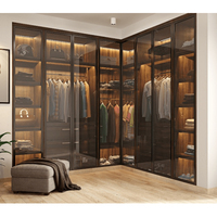 15 ans d'expérience Armoire moderne Walkin Closet Design Armoire de dressing en verre et bois