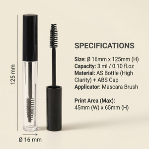 Tubes de <span class=keywords><strong>mascara</strong></span> vides à double paroi de 3 ml, uniques, mats, ronds, mini, or, rose, noir, blanc, argent, avec brosse, possibilité d'ajouter un logo - Product Image 2