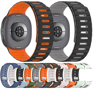 Bracelets de montre en silicone magnétiques bicolores personnalisés en gros, accessoires de remplacement pour bracelet de sport Samsung Watch 9 8 - Product Image 2