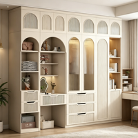 Armoire Moderne pour Enfants en Bois Massif Écologique, Penderie Autoportante Grande Capacité, Meuble de Rangement Domestique avec Portes Shaker, Rangement Personnalisé