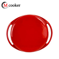 Poêle ronde de luxe en fonte antiadhésive de 10 ''25cm pour barbecue