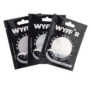 LT tùy chỉnh in Nắp kéo nhôm đen Lá nhựa <span class=keywords><strong>Ziplock</strong></span> bao bì 3 dây kéo Ba bên túi niêm phong với cửa sổ rõ ràng - Product Image 1