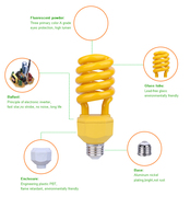 Vente directe d'usine, lampe anti-moustiques 120V E26 FCC CETL ETL 20W 24W, spirale anti-moustiques jaune, lampe CFL à économie d'énergie