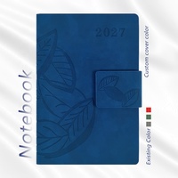 Agenda de bureau de qualité supérieure, format A5, couverture rigide en PU, fermeture magnétique, agenda 2027, journal