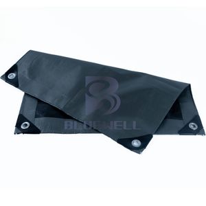 יריעת ברזנט שחורה מצופה פוליאתילן BLUEWELL 150 גרם - עמידה למים, רוח, שמן, ייבוש מהיר, גמישות בינונית, לשימוש חיצוני, חקלאות, בנות - Product Image 2