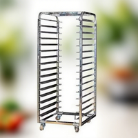 Chariot à pain multi-niveaux en acier inoxydable - Chariot de boulangerie haute résistance résistant à la corrosion avec roulettes pour soudage/découpe/pliage pour grandes applications