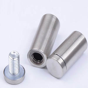 Dans la catégorie des produits Verre à enseigne solide creux en acier inoxydable de 19*25mm personnalisé Entretoise publicitaire avec vis de montage mural - Product Image 4