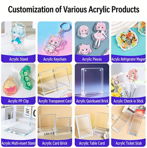 Percolour Sets de porte-clés photo numérique vierges en acrylique pour mini-album DIY, et standees holographiques transparents sur le thème de l'anime - Product Image 6