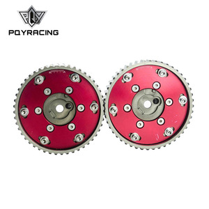 ชุดเฟืองแคมชาฟท์ปรับได้ Poyracing สีแดง อลูมิเนียมอัลลอย สำหรับรถบีเอ็มดับเบิลยู E21 E28 E30 E34 E36 318i อะไหล่แต่งเครื่องยนต์ - Product Image 1