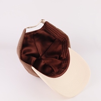 Casquette de baseball mi-haute personnalisée avec logo, motif chevrons, en pur coton respirant et doux, tendance, avec nœuds/doublure à pois