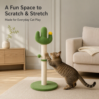Griffoir pour chat en sisal écologique à double section avec jouet pour chat à la catnip