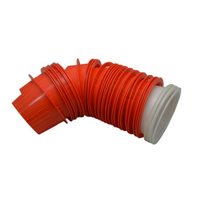 Tuyau d'admission d'air universel en plastique de 6,5 pouces pour modification de voiture, tuyau flexible rouge avec connecteur blanc - Product Image 1