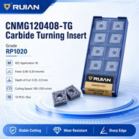 Plaquette de tournage en carbure CVD RUIAN pour tour CNC, pointe d'outil OEM en acier inoxydable pour semi-finissage, contrôle optimal des copeaux CNMG120408-TG