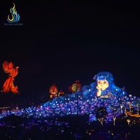 Lanterne LED géante 3D personnalisée en forme de fille anime, étanche, en soie, pour la décoration des festivals chinois en extérieur et parcs