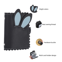 Portefeuille en cuir PU de haute qualité avec oreilles de lapin, prêt à être expédié, porte-cartes de visite fin et mini étui pour passeport