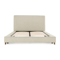 Cama suave de lujo moderna Tela de terciopelo con mechones Tapizada Plegable Característica ajustable Durable MDF Panel de madera Muebles de dormitorio