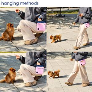 Échantillon gratuit Sac à friandises pour chien en toile cirée pour l'extérieur Sac à friandises portable pour chiot pour l'entraînement des chiens avec crochets Sac à friandises pour animaux de compagnie mains libres - Product Image 5