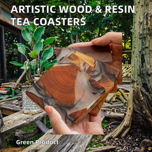 Posavasos de Madera Maciza Decorativos de Resina Artística, Tapetes y Almohadillas Personalizadas con Función de Aislamiento - Product Image 4