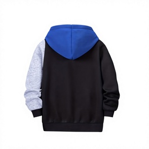 Sudadera con Capucha para Bebés y Niños, Diseño Color Block con Cremallera, Ropa Casual de Otoño, Estampado Azul, Negro y Gris, Tejido de Poliéster y Algodón - Product Image 2