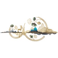 Vente en gros de décorations murales de luxe 3D en métal à la feuille d'or de style moderne pour la maison et le salon