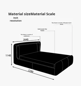 <span class=keywords><strong>Ben</strong></span> Room Cama Tela Cama moderna 1,8 m Cama doble con rayas Lana de cordero Marco de madera de bambú Almacenamiento plano grande - Product Image 4