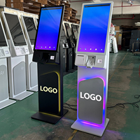 OEM ODM 27 32 Inch Kios Komputer Layar Sentuh Berdiri Lantai Kios Hotel Kios Check-in Layanan Mandiri dengan Printer 80mm NFC Kamera