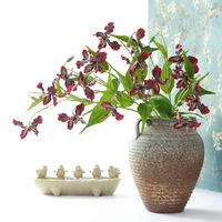Fleurs artificielles de haute qualité, 75 cm, toucher réel, iris bleu Alice, fleur de lys, pour la décoration de la maison, de l'hôtel, des mariages