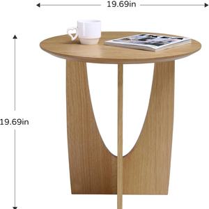 Mesa Auxiliar Redonda Moderna de Madera para Sala de Estar o Dormitorio, Muebles para el Hogar - Product Image 6