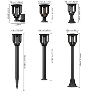 Lámpara <span class=keywords><strong>Solar</strong></span> de Poste LED de 30W, ABS, con Sensor de Luz, IP65 Impermeable, Alto Brillo, para Decoración de Jardín y Villa - Product Image 6