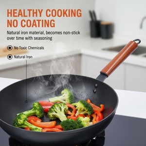 <span class=keywords><strong>Ensemble</strong></span> de casseroles en fonte avec poignée en bois, 3 pièces, poêle ronde et plat, <span class=keywords><strong>ensemble</strong></span> de casseroles antiadhésives - Product Image 2