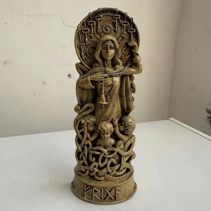 Statuette Personalizzate per Altare Pagan, Figurina di Frigg in Resina, Scultura <span class=keywords><strong>della</strong></span> Dea <span class=keywords><strong>della</strong></span> <span class=keywords><strong>Mitologia</strong></span> Norrena, Stile Legno, Decorazione per Casa, Regali, Libreria - Product Image 4