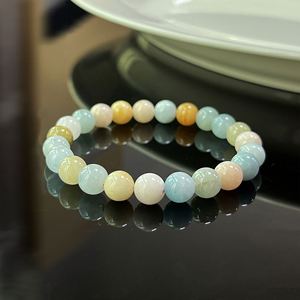 Pulsera de Piedra Natural con Cuentas de Vidrio Coloridas, Amuleto de Protección, Fotos de Producto Profesionales, Grabado Personalizado - Product Image 2