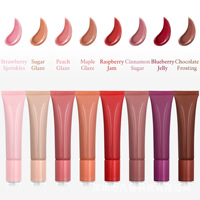 Produit de commerce international très demandé, sans logo, en stock : Gloss à lèvres hydratant et teinté en forme de donut, enrichi en peptides