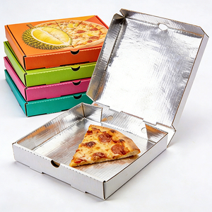 Caja de Pizza de Cartón Reutilizable Ecológica y Aislada de Grado Alimenticio con Revestimiento de Papel de Aluminio de Alta Calidad - Product Image 1