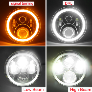 Faros Delanteros Redondos LED de 7 Pulgadas para <span class=keywords><strong>Land</strong></span> <span class=keywords><strong>Rover</strong></span> Defender, Lámpara Halo Angel Eyes de 7 Pulgadas con Luz de Giro para Jeep JK y <span class=keywords><strong>Renegade</strong></span> - Product Image 5