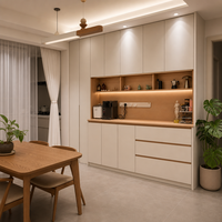 Ensemble d'armoires modernes en bois massif éco-responsable pour toute la maison, idéal pour hôtels, garde-robe durable, rangement de cuisine et d'entrée, garantie 5 ans, Fujian
