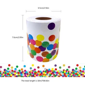 12 Colores, 59 Pies, Adhesivos Decorativos de Plástico para Aulas, Adornos de Puntos Coloridos para Tableros de Anuncios, Marca CW, China - Product Image 6