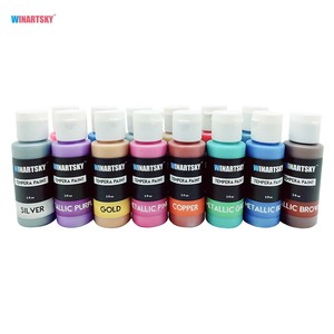 Pintura <span class=keywords><strong>Tempera</strong></span> Lavable para Niños, 30 Colores (2 oz Cada Uno), Pintura Líquida para Póster con 3 Pinceles - Product Image 2