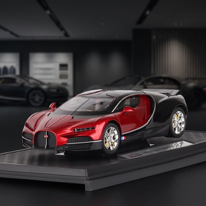 Modèle de voiture miniature Bugatti Tourbillon 1:24 en métal moulé sous pression, couleur rouge et noir - Product Image 3