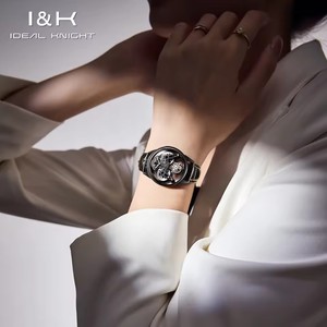 Drop Shipping IDEAL KNIGHT 6801 Tourbillon <b>Watch</b> Unisex Automatic Mechanical Wristwatch Hangzhou Pointer Stainless Steel <b>Case</b> - Product Image 2