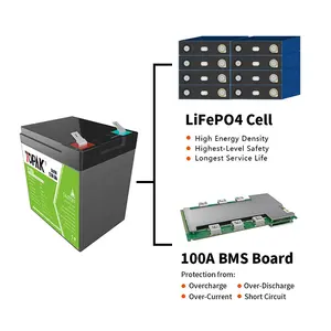 TOPAK 12.8v 5ah 6ah 7ah Lithium Ion Batteries Deep Cycle Rechargeable Battery 12V Lifepo4 Battery
