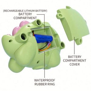 Jouet de bain dinosaure pour bébé USA Mairun avec douchette et pulvérisateur d'eau rechargeable - Emballage en boîte couleur en plastique sans BPA pour enfants - Product Image 3