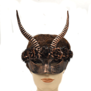 Máscara de fiesta de <span class=keywords><strong>maquillaje</strong></span> de nuevo estilo para Halloween, Dia De Los Muertos, Carnaval, cosplay de cuernos de <span class=keywords><strong>Diablo</strong></span> - Product Image 2