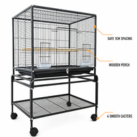 Grande cage à oiseaux en fer extra-large, style villa, à trois niveaux, avec protection anti-évasion, forme carrée, pour perroquets