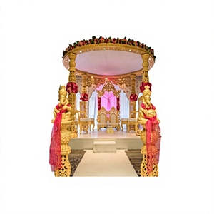 ของตกแต่งรูปพระมหารานีหรูหราสำหรับงานแต่งงานการตกแต่งดอกไม้ที่หรูหราการตกแต่งงานแต่งงานของชาวอินเดียเสาศักดิ์สิทธิ์งานแต่งงานที่ยอดเยี่ยม - Product Image 1