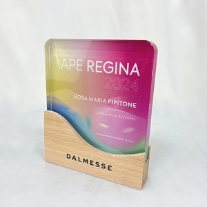 Bois Cristal Moment Mariage Mérite Plaque Plaque Ronde En Bois Bouclier Prix Trophée MH-NJ00702 - Product Image 5